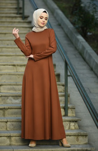 Tan Hijab Dress 8065-05