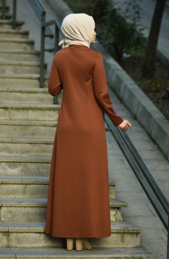 Tan Hijab Dress 8065-05