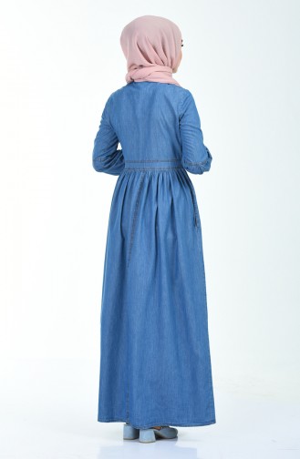 Robe Hijab Bleu marine clair 5140-03