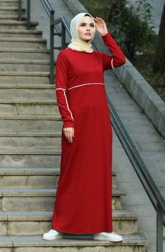 فستان أحمر كلاريت 8059-01