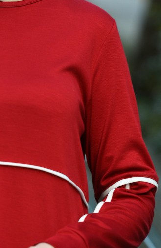 Claret Red Hijab Dress 8059-01