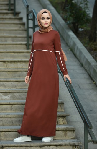 Tan Hijab Dress 8059-02