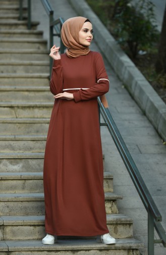 Tan Hijab Dress 8059-02