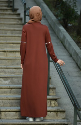 Tan Hijab Dress 8059-02