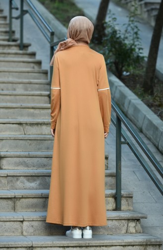Senf Hijab Kleider 8059-03