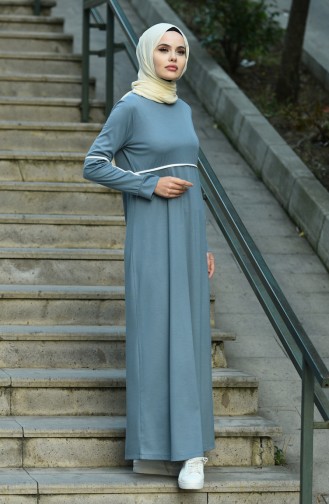 Blue Hijab Dress 8059-04