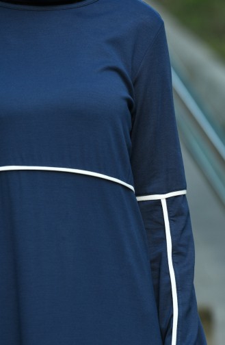 Navy Blue Hijab Dress 8059-05