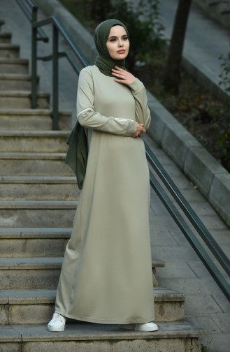 Sea Green Hijab Dress 8059-07