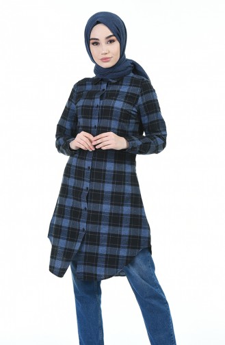 Ekose Tunik 2492-02 İndigo