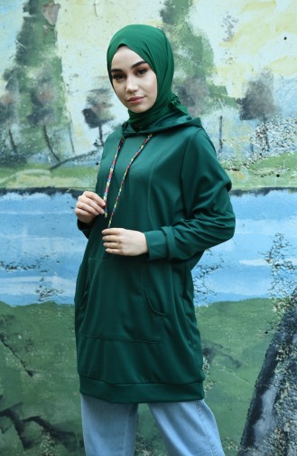 Sweatshirt Sport a Capuche 8039-04 Vert emeraude 8039-04