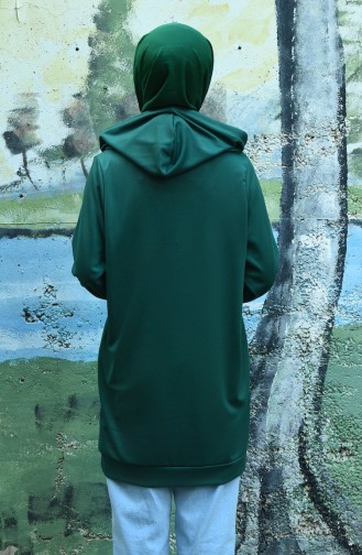 Sweatshirt Sport a Capuche 8039-04 Vert emeraude 8039-04