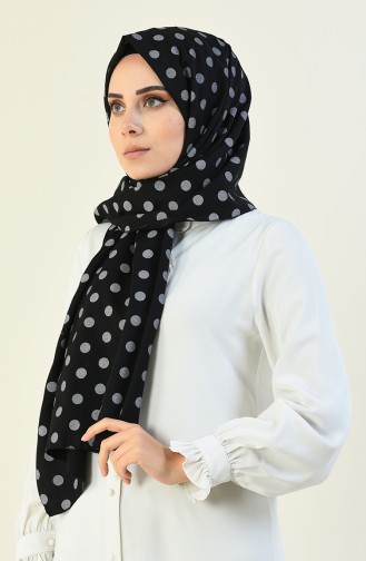 Large Polka Dot Shawl Black 15027-01