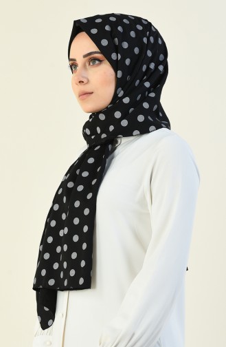 Large Polka Dot Shawl Black 15027-01