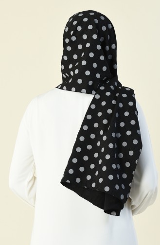 Large Polka Dot Shawl Black 15027-01