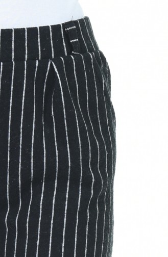 Çizgili Kışlık Pantolon 5002-01 Siyah