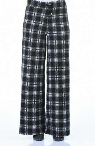 Desenli Kışlık Pantolon 1006G-01 Siyah Beyaz