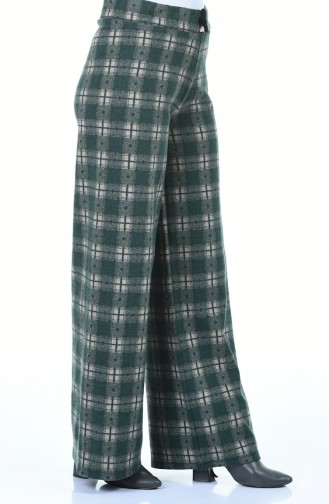 Desenli Kışlık Pantolon 1006G-03 Yeşil