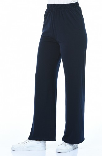 Elastic wide-leg Trousers 1042-04 Navy Blue 1042-04