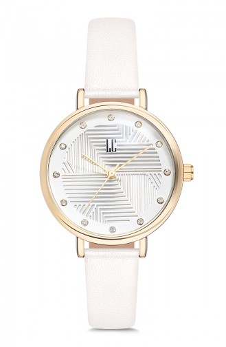 Damen Armbanduhr LC10033D Weiss Leder 10033D