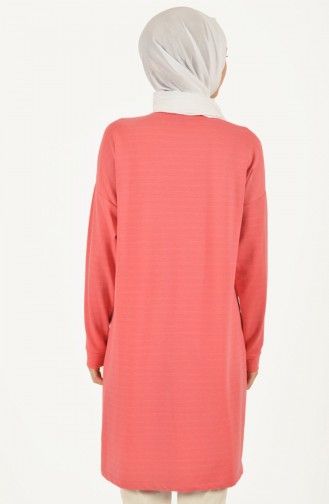 Uzun Sweatshirt 1460-01 Şeker Pembe