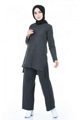 Plaid Tunic Trousers Double Suit 3155-06 Black 3155-06