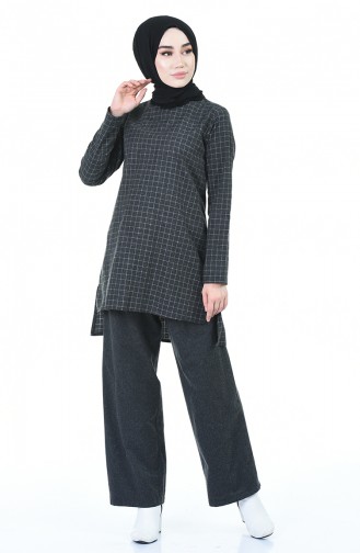 Plaid Tunic Trousers Double Suit 3155-06 Black 3155-06