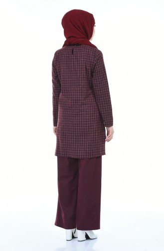 Plaid Tunic Trousers Double Suit 3155-05 Claret Red 3155-05