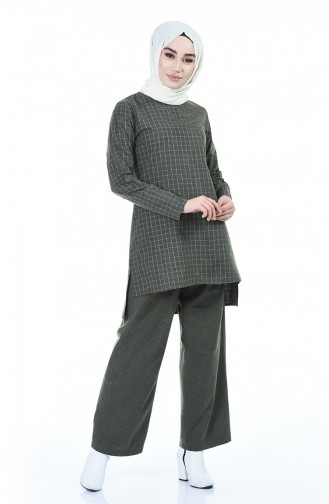 Plaid Tunic Trousers Double Suit 3155-03 Khaki 3155-03