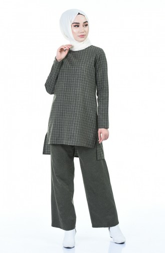 Plaid Tunic Trousers Double Suit 3155-03 Khaki 3155-03