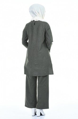 Plaid Tunic Trousers Double Suit 3155-03 Khaki 3155-03