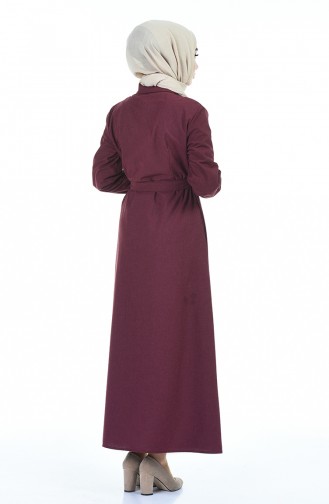 Claret Red Hijab Dress 1002-05
