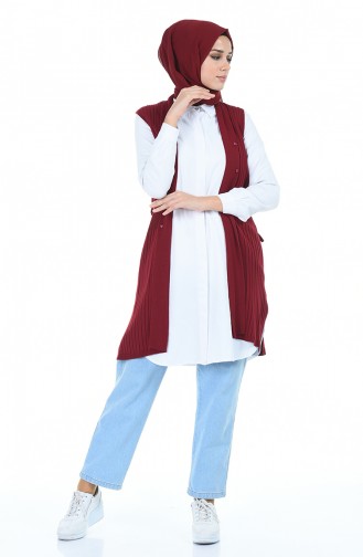 Claret red Gilet 1364-07