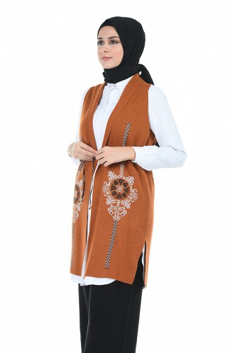 Gilet Sans Manches Couleur brique 1367-01