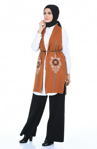 Gilet Sans Manches Couleur brique 1367-01