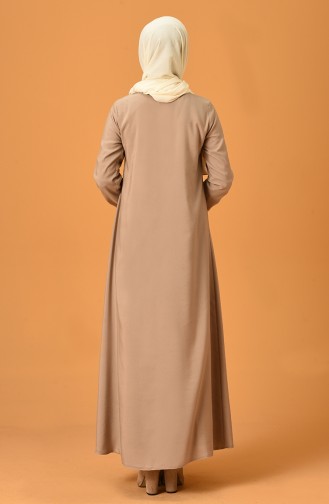Beige Hijab Dress 2521-12