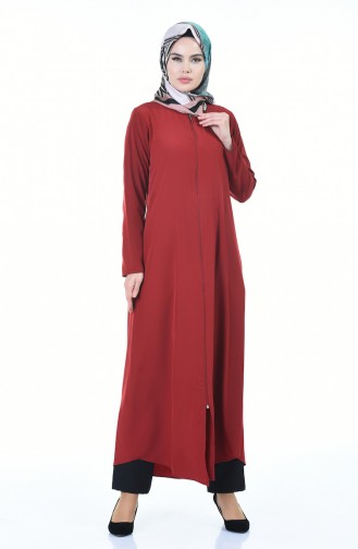 Abaya mit Reißverschluss 6026-02 Weinrot 6026-02