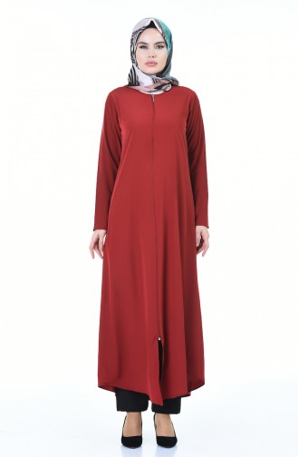 Abaya mit Reißverschluss 6026-02 Weinrot 6026-02