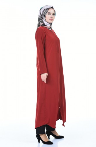 Abaya mit Reißverschluss 6026-02 Weinrot 6026-02