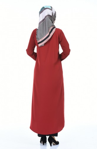 Abaya mit Reißverschluss 6026-02 Weinrot 6026-02