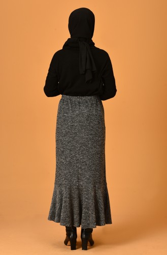 Volanlı Kışlık Etek 3015D-01 Gri