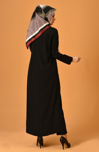 Abaya mit Reißverscluss 6026-01 Schwarz 6026-01