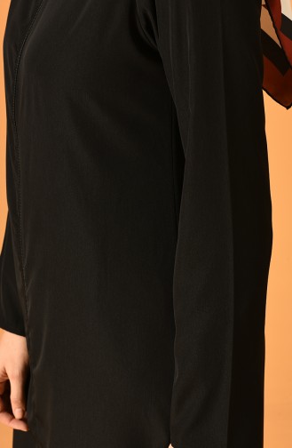 Abaya mit Reißverscluss 6026-01 Schwarz 6026-01