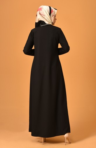 Abaya a Fermeture 2129-06 Noir 2129-06