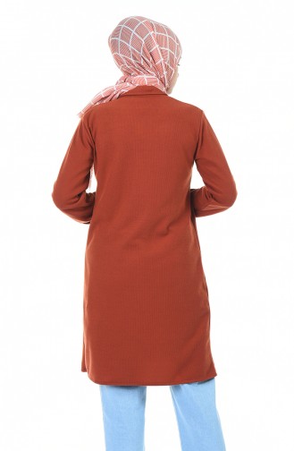 Düğmeli Kışlık Tunik 0692-05 Kiremit