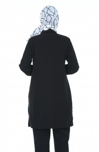 Düğmeli Kışlık Tunik 0692-06 Siyah
