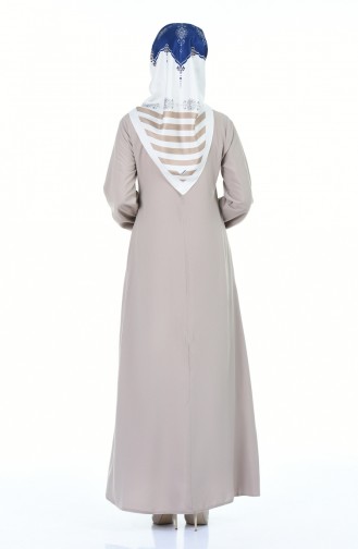 Elastic Sleeve A Pleat Dress 4536-03 Mink 4536-03