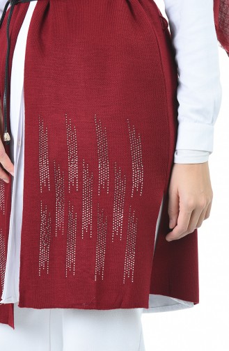 Triko Yelek 1371-06 Bordo