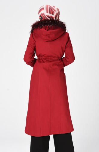 معطف طويل أحمر كلاريت 4040-06