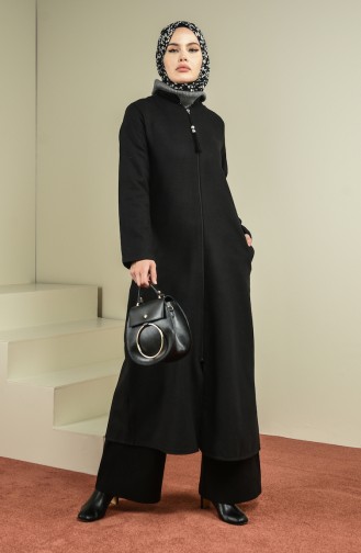 Zippered Coat 1035-01 Black 1035-01