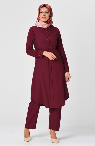 Tunik Pantolon İkili Takım 1208-06 Vişne